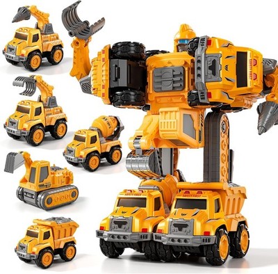 Construction Excavator Transform Assembling Robot Toy Educational Gift For Kids