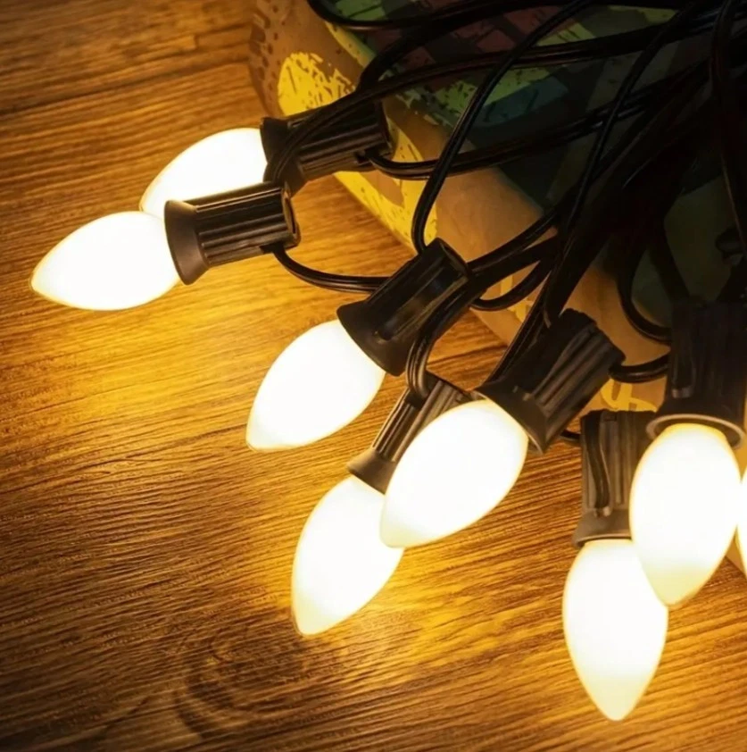 12pc White Night Light Bulbs Replacement 4 watt C7 Base 120V - Image 2 of 4