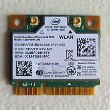Intel Dual Band Wireless-N 7260 7260HMW AN Mini PCIe 300Mbps 09WTM 802.11a/b/g/n