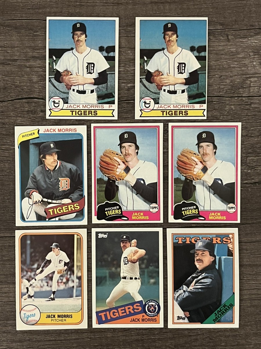 Jack Morris 8-Card Lot 1979 RC–1988 Topps + Fleer EX/NM | HOF