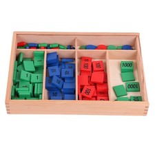 Wooden Children  's Montessori Toy Early Learning Stamp Set