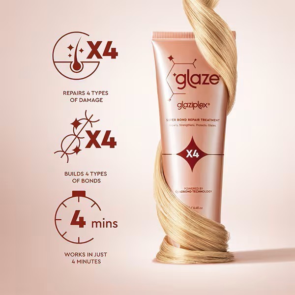 Glaze GlaziPlex Super Bond Repair Treatment 4 In 1 Damage Repair, 120ml