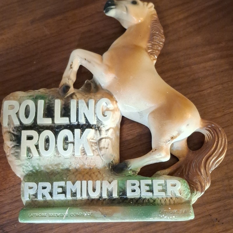 ROLLING ROCK PREM. BEER PORCELAIN 12" X 12" PBEAUTIFUL SEE PICTURES,  DON'T PASS