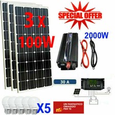 Kit Fotovoltaico 3KW Pwm Inverter 2000W Pannello Solare 300W regolatore 50 amp