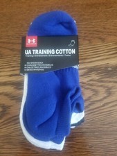 Under Armour Youth Socks 3 Pair Blue/White/Black Size 13.5k - 4Y