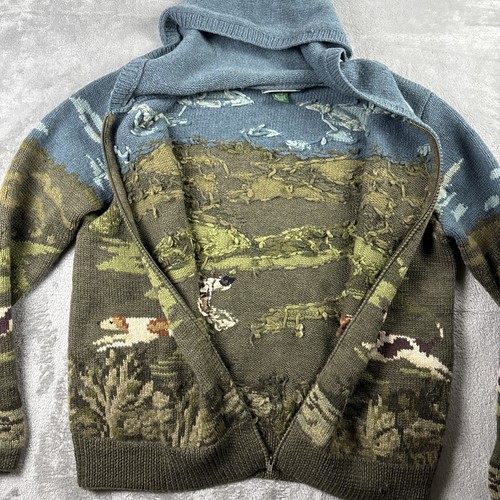 Lauren Ralph Lauren Pullover Herren Medium Wolle Jagdhund handgestrickt Kapuze Reißverschluss - Bild 5 von 16