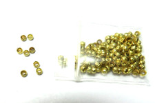 144 Pcs 1 Gross GOLD RIBBED CRIMP BEADS