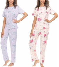 Flora Nikrooz Ladies' 2-piece PJ Set, Blue, Pink -  3X, NWT