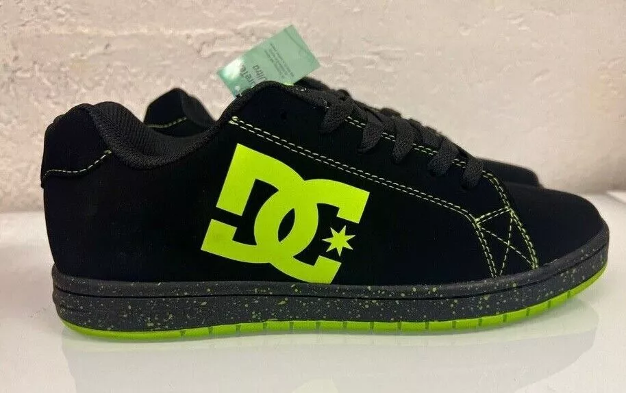 DC Mens Gaveler ADYS100536 Casual Shoes Sneakers Black Limegreen Choose Size