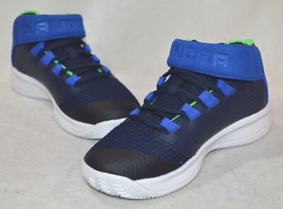 Under Armour UA BPS Get B Zee Blue/Green Boy's Sneakers - Size 11K NWB