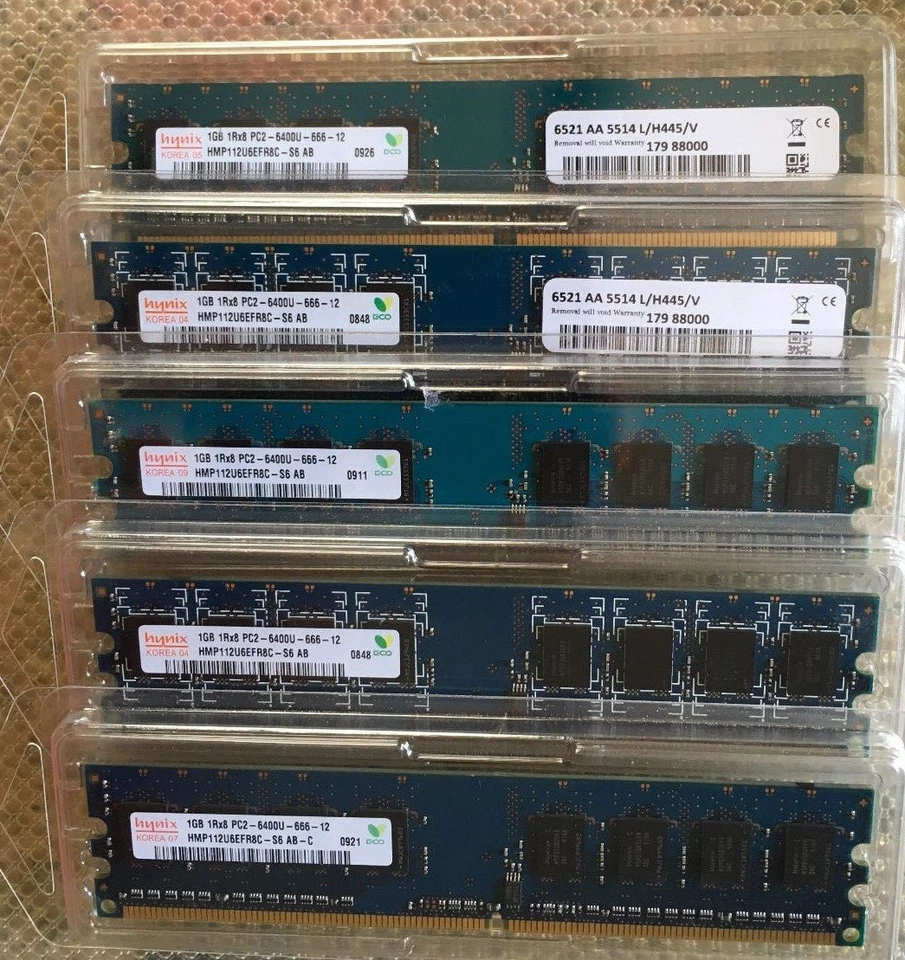 Hynix 1GB 1Rx8 PC2-6400U-666-12 - Image 3 of 4
