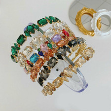 Women Baroque Headband Princess Diamond Geometric Gem Hairband Girls Accessories