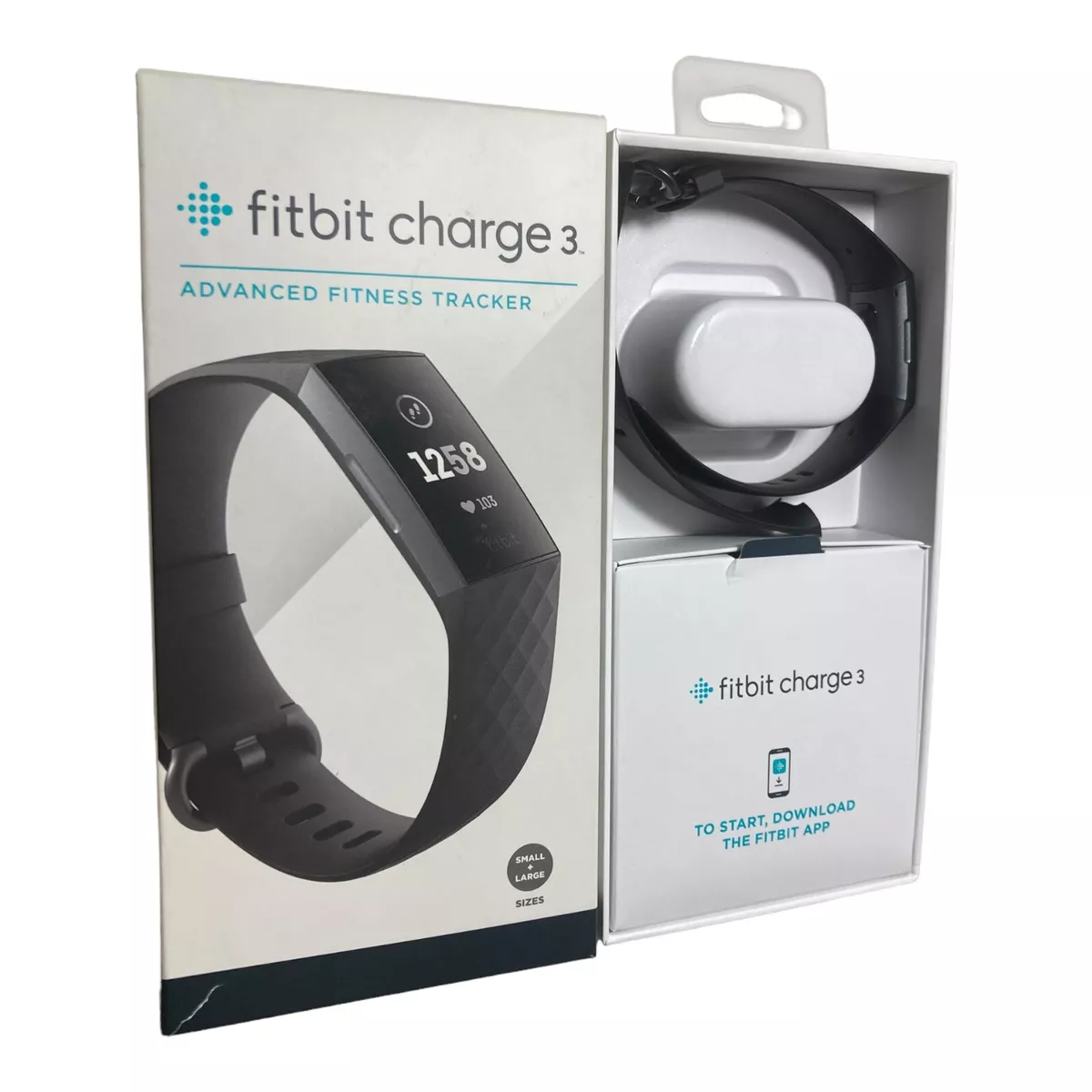 Fitbit Charge 3 Tracker w GPS Touchscreen Swim Proof Graphite With Box