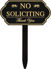 No Soliciting Sign with Stake for Yard Collocation Self Adhesive Door