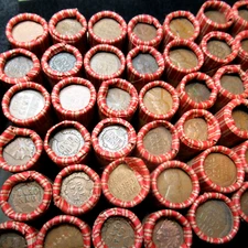 WHEAT AND INDIAN HEAD PENNY ROLL LOT 1800's-1900's P.D.S. MINTS 50 COINS