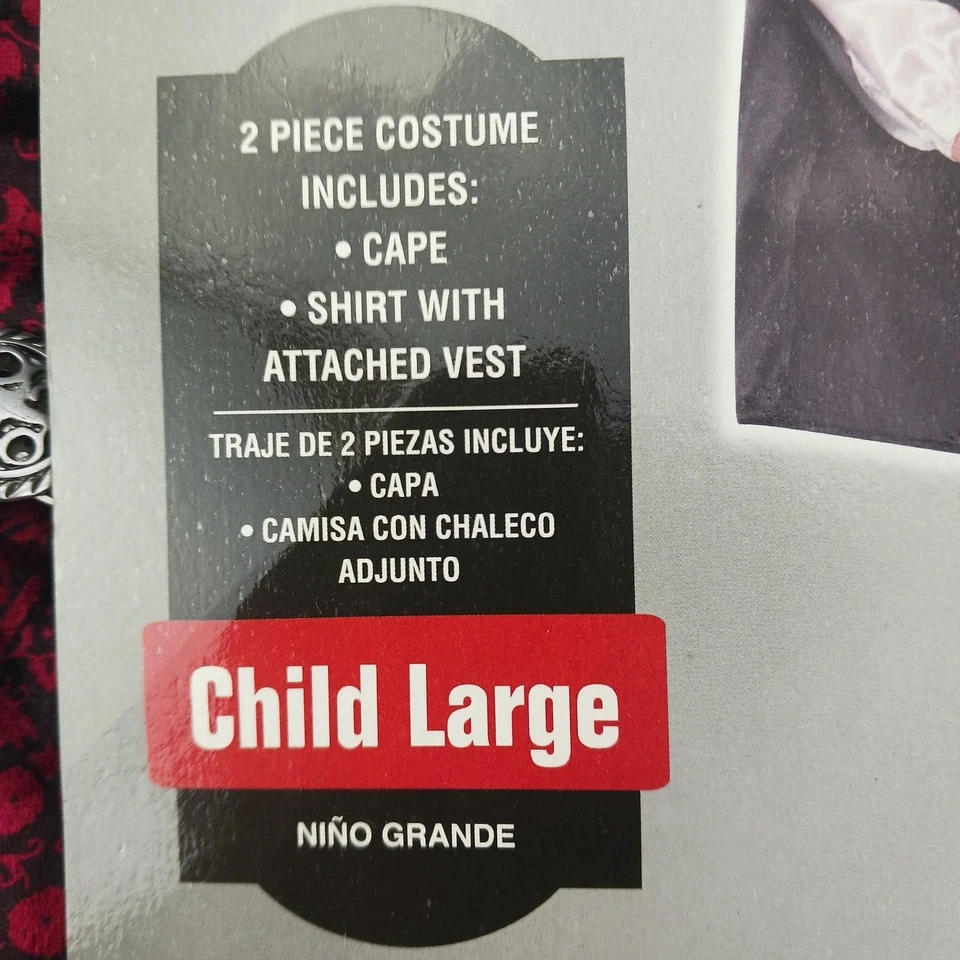 Dark Vampire Halloween Costume 2 Peice Child Large - Image 2 of 4