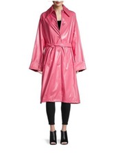 Maison Margiela Mm6 Pink Vinyl Trench Coat