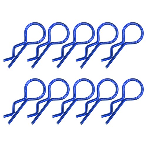 BLUE 10Pcs RC Car Shell Clip RShape Metal Body Clips Pins For 1/5 1/6 1/8 HR - Picture 17 of 22