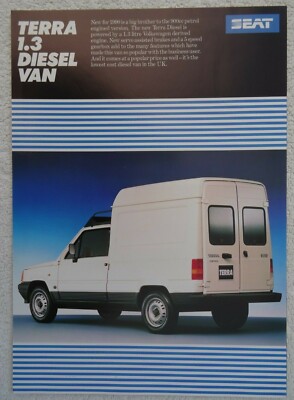 Seat Terra 1.3 Diesel Van Prospekt 1990. Technische / Ausstattungsspezifikationen.