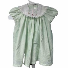 Vtg Prairie Look Baby dress Ruth of carolina 24 M Lace Collar Puffy Sleeve Read