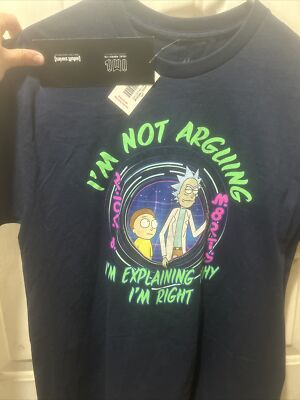 Rick and Morty Pickle Cartoon Network Adult Swim Mens T-Shirt I m Not Arguing M