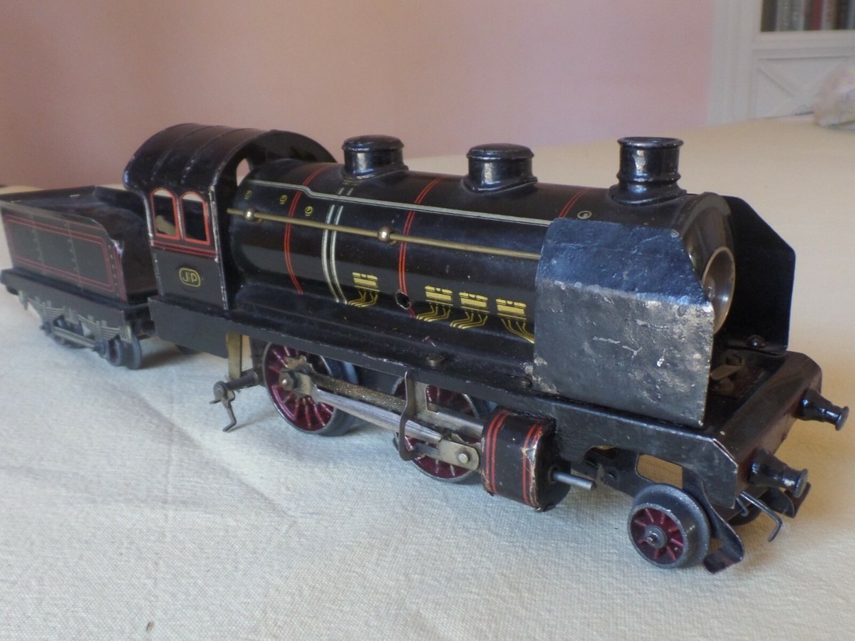 Train Complet JEP 0 1920/25 : Loco Tender + 4 Wagons + Rails Et Aiguillages - Très Bon état