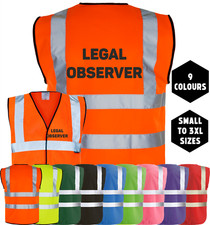 LEGAL OBSERVER Printed Hi-Vis High Visibility Safety Vest/Waistcoat Tabard S-3XL