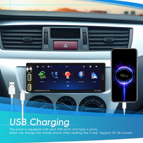 DAB+ Autoradio 1Din 6.9 Zoll Bildschirm Wireless Apple CarPlay Bluetooth USB - Bild 8 von 23