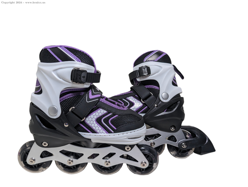 Nattork Adjustable Inline Skates for Kids with Full Light Up Wheels M 32-36 - 第 1/8 張圖片
