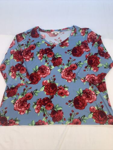 The Pioneer Woman Blue Floral Print Tunic Size XL - image 1