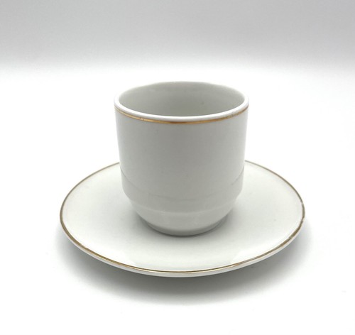 2" Chinese White with Gold Trim Espresso  / Demitasse Cup & Saucer - Bild 6 von 15