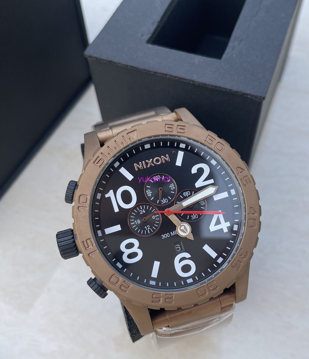 NIXON 腕時計　51-30 ブラウン 51-30 Chrono Leather Watch | Chocolate / Dark Roast / Brown
