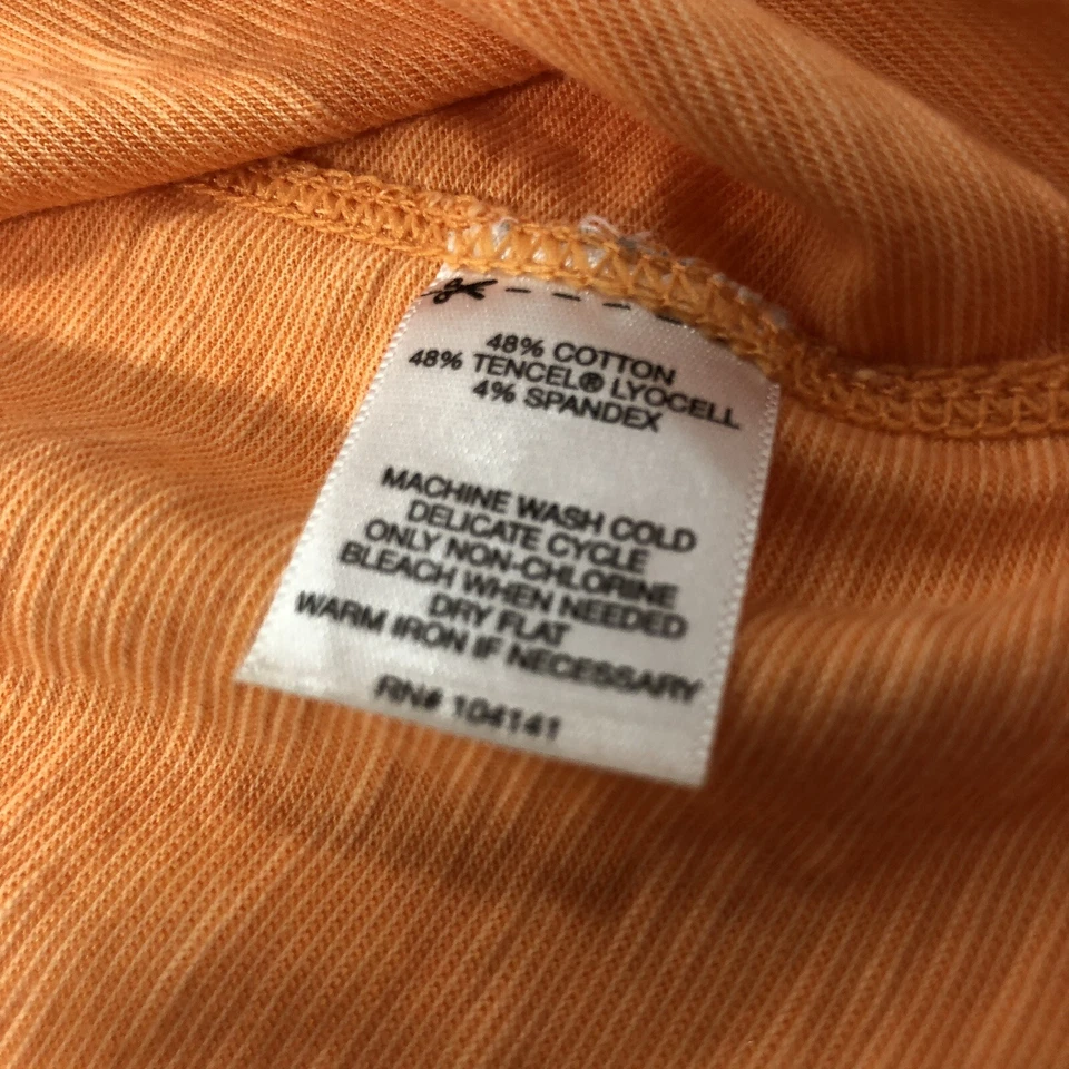 Camiseta Koppen Manga Corta Cuello en V Floral Tropical Naranja Para Mujer Mediana M Foto 4 de 4