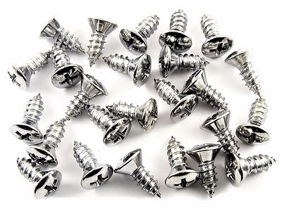 For JEEP Chrome Interior Screws- #10 x 1/2'' Long- #10 Oval Head- 25 screws- #316