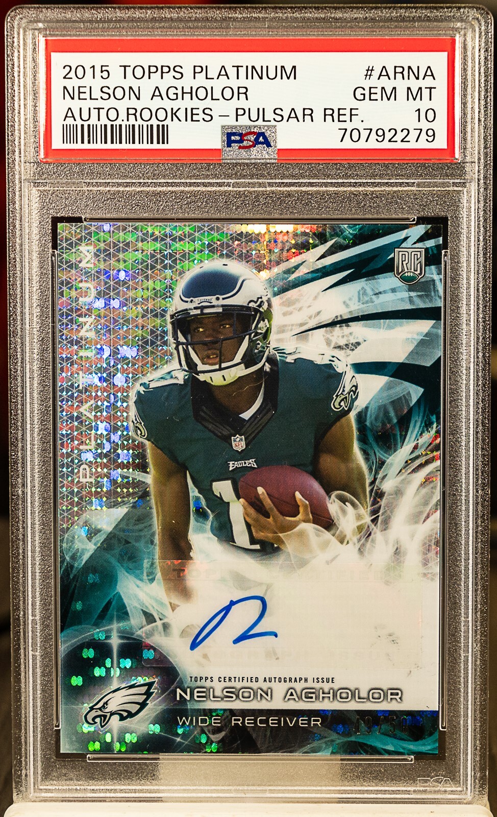 Nelson Agholor Topps Platinum Autograph Rookies #ARNA Pulsar Refractor