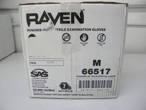 SAS Raven 66517 - 7 MIL NITRIL puderfreier Untersuchungshandschuh, Medium, 1000 Stück/CS - Bild 5 von 5