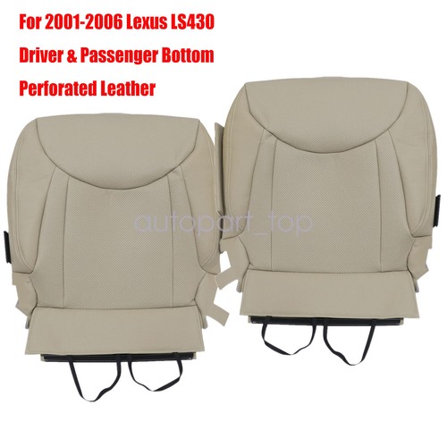 For 2001 2002 2003 Lexus LS430 Driver & Passenger Bottom Seat Cover Leather Tan - Picture 3 of 19