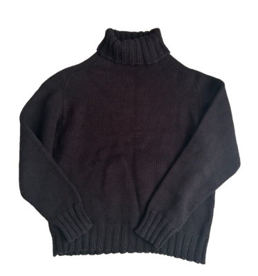 APC Turtleneck knit sweater Black laine wool Size2 Made in Italy 
