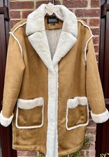 Designer Badgley Mischka.. Faux Tan Sheepskin Coat.. Size Xl