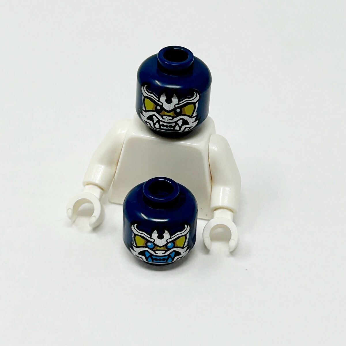 ◇Yuro 商品◇ LEGO Minifigure Head Dual Dark Blue Silver Samurai Mask
