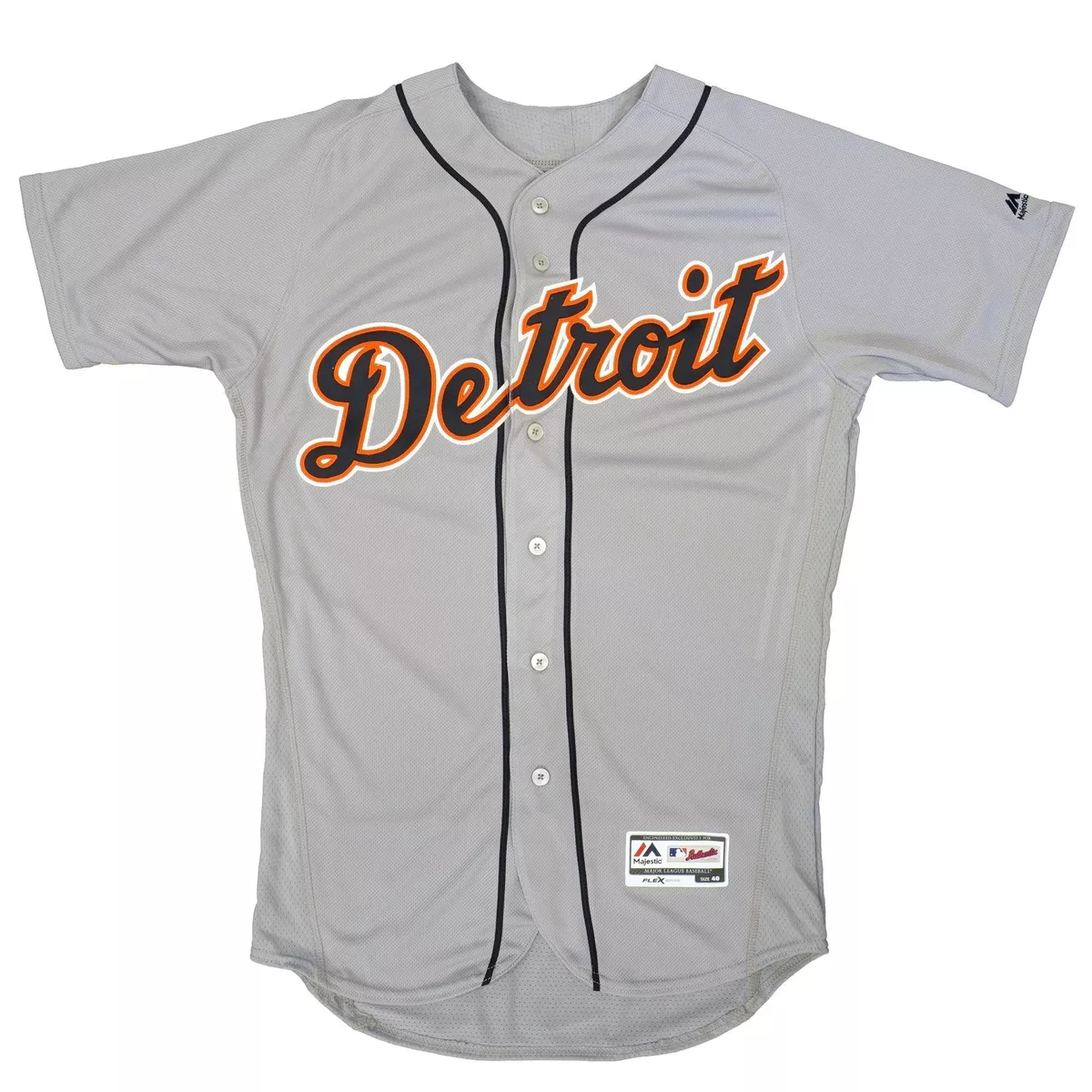 Mens MLB Detroit Tigers Authentic On Field Flex Base Jersey - Road Gray