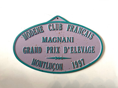 Aluminiumschild Wettbewerb Geflügelzucht Colombophile Montluçon 1997 Modene Club