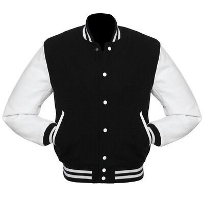 Maßgefertigte Herren Varsity Letterman Jacken Wollkörper mit Echtlederhülle