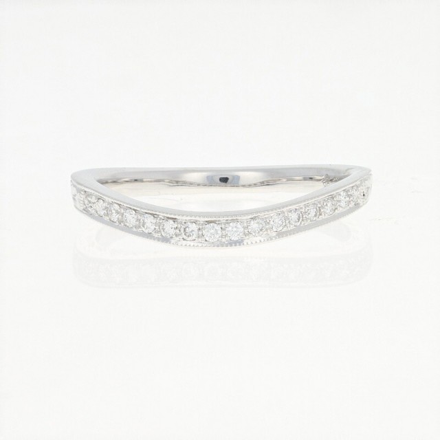 White Gold Diamond Curved Wedding Band -18k Round ...