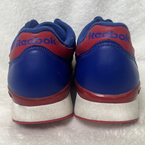 Scarpe da ginnastica Reebok classiche in pelle donna taglia 10 blu rosse più lacci alternativi - Foto 11 di 14