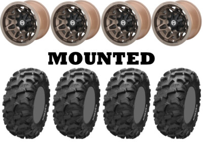 Kit 4 ITP Blackwater Evolution Tires 30x10-14 on Moose 416X Bronze Wheels TER
