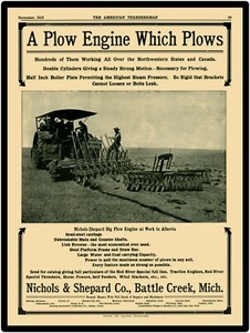 1910 Nichols /& Shepard Plow Engine New Metal Sign Traction Engine