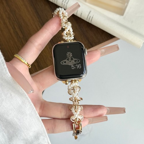 Pearl Chain Metal Band Compatible For Apple Watch S10/9/8/7/6/5/4/Ultra/SE - Picture 3 of 14