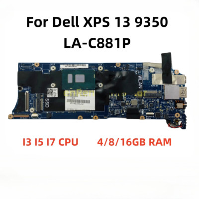 LA-C881P For Dell XPS 13 9350 Motherboard | I3 I5 I7 CPU | 4/8