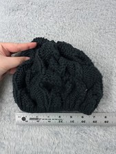 Beanie Toque Youth Girls One Size Black Cable Knit Acrylic Winter Ski Outdoors